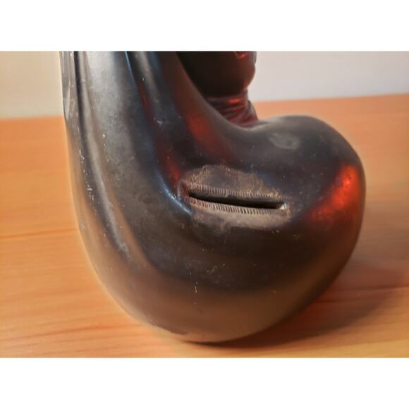 Late 19c Antique Metal Casting Japanese Statue Daikokuten Lucky God Bank - Picture 6 of 7